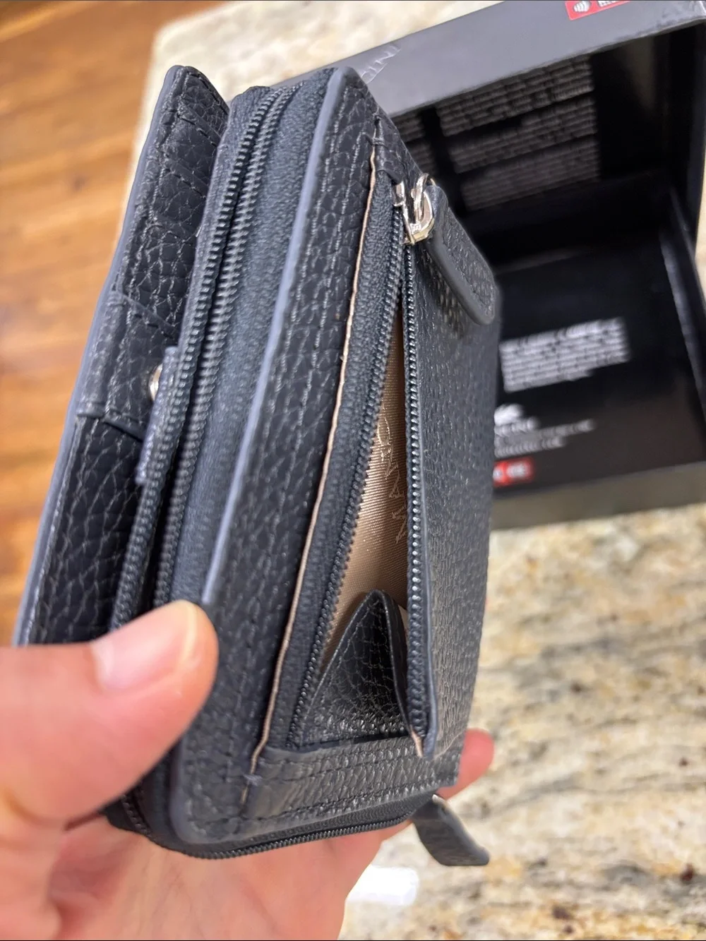 Mancini gray Leather Wallet
